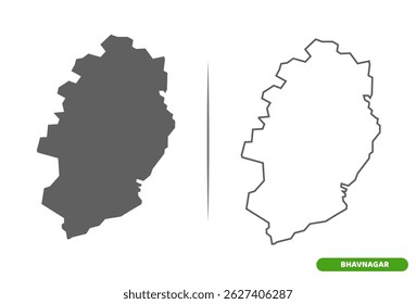 Bhavnagar District of Gujarat State map.
