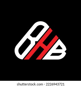 BHB letter logo creative design with vector graphic, BHB simple and modern logo in round triangle shape.