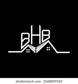 BHB Real State logo design, BHB simple and modern logo. BHB luxurious alphabet design  