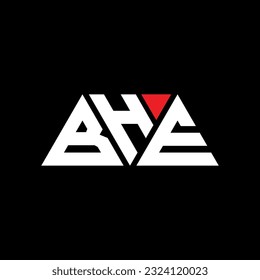 BHE Dreieck-Buchstaben Logo Design mit Dreieck Form. BHE Dreieck Logo Design Monogramm. BHE Dreieck-Vektorlogo-Vorlage mit roter Farbe. BHE-Dreieckslogo Einfaches, elegantes und luxuriöses Design