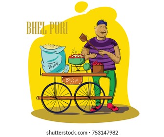 Bhel Puri North India Food Vector Illustration