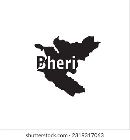 Bheri-Karte und schwarzes Buchstabendesign auf weißem Hintergrund