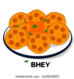 Bhey or Spicy Lotus Himachal pradesh Food Vector