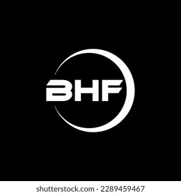 BHF letter logo design in illustration. Vector logo, calligraphy designs for logo, Poster, Invitation, etc.