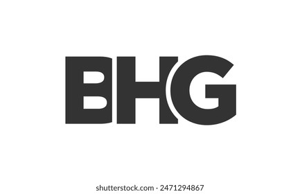 BHG logo design template with strong and modern bold text. Initial based vector logotype featuring simple and minimal typography. Trendy company identity ideal for businesses brand presence.