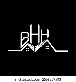 BHH Real State logo design, BHH simple and modern logo. BHH luxurious alphabet design  