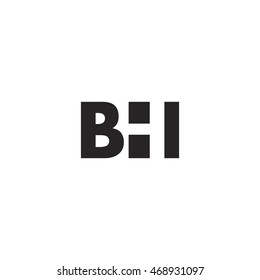 BHI Logo. Vector Graphic Branding Letter Element. White Background