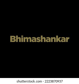 Bhimashankar (Lord Shiva) jyotirlinga Typografie in goldener Farbe. Bhimashankar-Schrift.