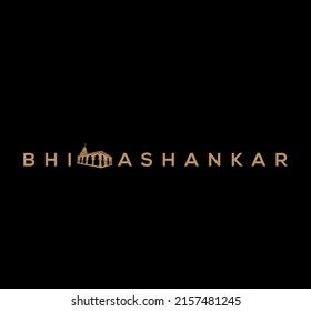 Bhimashankar Typografie mit der Tempelsymbol. Bhimashankar Lord Shiva Tempel.