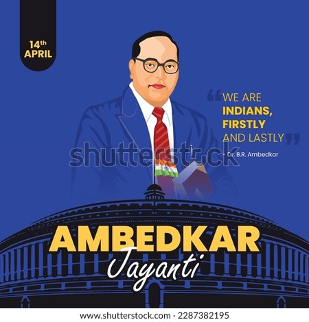 Bhimrao ambedkar. Dr. B. R. Ambedkar Jayanti celebration vector Illustration. 14 April. Stock fotó © 
