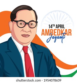 Bhimrao Ambedkar Jayanti banner design. Vector graphic illustration.