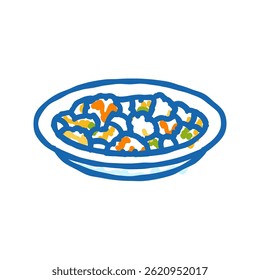 bhindi masala cozinha indiana ícone doodle esboço vetor. sinal de cozinha indiana bhindi masala. símbolo isolado ilustração