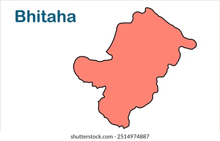 Bhitaha subdivision map, Champaran District, Bihar State, Republic of India, Governo de Bihar, Território indiano, Índia Oriental, política, vila, turismo