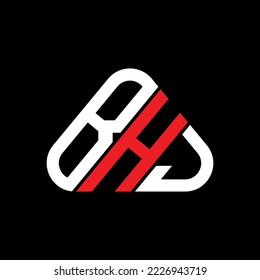BHJ letter logo creative design with vector graphic, BHJ simple and modern logo in round triangle shape.