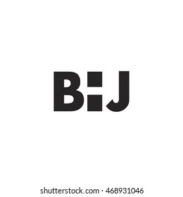 BHJ Logo. Vector Graphic Branding Letter Element. White Background