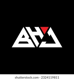 BHJ Triangle Buchstaben Logo Design mit Dreiecksform. BHJ Dreieck Logo Design Monogramm. BHJ Dreieck-Vektorlogo-Vorlage mit roter Farbe. Dreieckiges BHJ-Logo Einfach, elegant und luxuriös