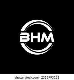 BHM letter logo design in illustration. Vector logo, calligraphy designs for logo, Poster, Invitation, etc.