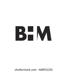 BHM Logo. Vector Graphic Branding Letter Element. White Background
