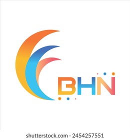 Diseño del logotipo del Web de la tecnología de la letra de BHN sobre fondo blanco. Logo y tipografía de monograma en mayúsculas de BHN para marca de tecnología, negocios e inmobiliaria.
