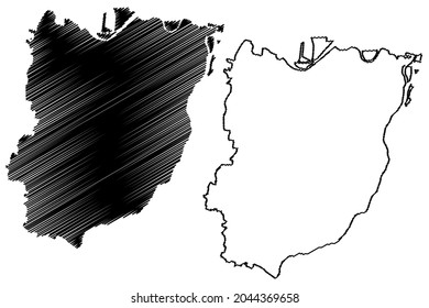 Bhojpur District (Bihar State, Patna Division, Republic Of India) Map Vector Illustration, Scribble Sketch Bhojpur Map