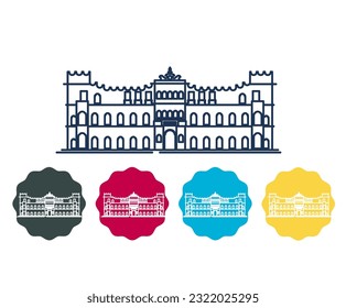 Bhopal City - Shaukat Mahal - Icon Illustration as EPS 10 File 