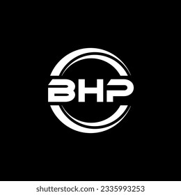 BHP letter logo design in illustration. Vector logo, calligraphy designs for logo, Poster, Invitation, etc.
