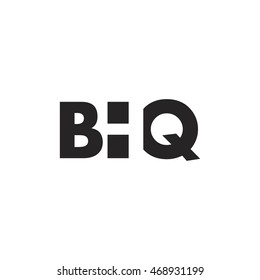 BHQ Logo. Vector Graphic Branding Letter Element. White Background