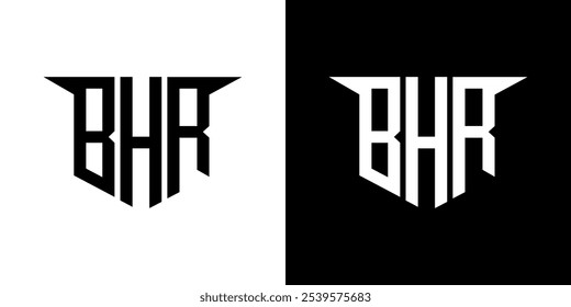 BHR letter logo design with white background in illustrator, vector logo modern alphabet font overlap style, calligraphy designs for logo, Poster, Invitation, etc.