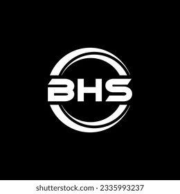 BHS letter logo design in illustration. Vector logo, calligraphy designs for logo, Poster, Invitation, etc.