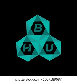BHU creative minimalist letter logo. BHU unique vector initials alphabet letter logo design
