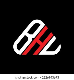 Logo de la letra BHU diseño creativo con gráfico vectorial, logotipo BHU simple y moderno en forma de triángulo redondo.