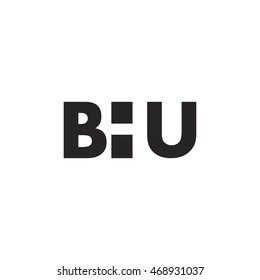 BHU Logo. Vector Graphic Branding Letter Element. White Background