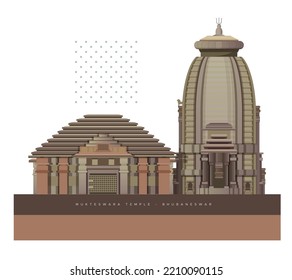 Bhubaneswar City - Mukteswara Temple - Illustration as EPS 10 File 