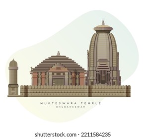 Bhubaneswar City - Mukteswara Temple - Illustration as EPS 10 File 