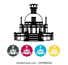 Bhubaneswar City - Shanti Stupa, Dhauligiri - Dhauli Hill - Icono Ilustración como archivo EPS 10 