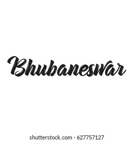 bhubaneswar, text design. Vector calligraphy. Typography poster. Usable as background.