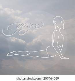 Bhudjangasana_1 man in clouds (contour)