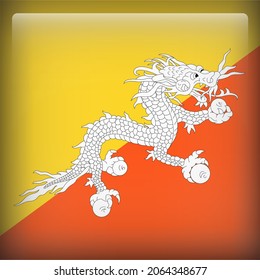 Bhutan 3D Rounded Country Flag Icon