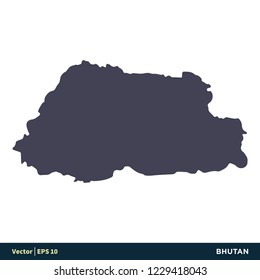 Bhutan - Asia Countries Map Icon Vector Logo Template Illustration Design. Vector EPS 10.