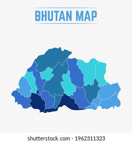 Bhutan Detailed Map With Regions