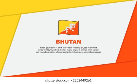 Bhutan Flag Abstract Background Design Template. Bhutan Independence Day Banner Cartoon Vector Illustration. Bhutan Banner