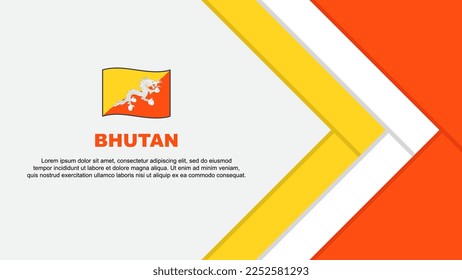 Bhutan Flag Abstract Background Design Template. Bhutan Independence Day Banner Cartoon Vector Illustration. Bhutan Cartoon