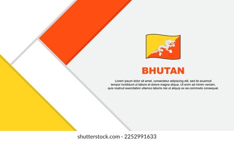 Bhutan Flag Abstract Background Design Template. Bhutan Independence Day Banner Cartoon Vector Illustration. Bhutan Illustration