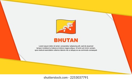 Bhutan Flag Abstract Background Design Template. Bhutan Independence Day Banner Cartoon Vector Illustration. Bhutan Independence Day