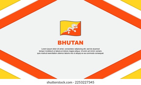 Bhutan Flag Abstrakte Hintergrunddesign-Vorlage. Bhutan Independence Day Banner Cartoon Vektorgrafik. Bhutan-Vorlage
