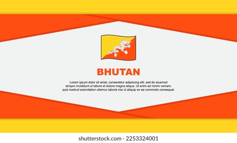 Bhutan Flag Abstract Background Design Template. Bhutan Independence Day Banner Cartoon Vector Illustration. Bhutan Vector