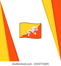 Bhutan Flag Abstract Background Design Template. Bhutan Independence Day Banner Social Media Post. Bhutan Flag