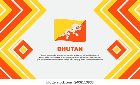 Bhutan Flag Abstract Background Design Template. Bhutan Independence Day Banner Wallpaper Vector Illustration. Bhutan Design