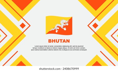 Bhutan Flag Abstract Background Design Template. Bhutan Independence Day Banner Wallpaper Vector Illustration. Bhutan Illustration