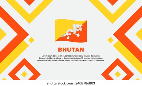 Bhutan Flag Abstract Background Design Template. Bhutan Independence Day Banner Wallpaper Vector Illustration. Bhutan Template
